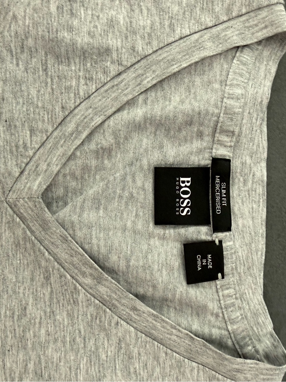 Boss Hugo Boss Grey V-Neck Slim Fit Tee XL EUC